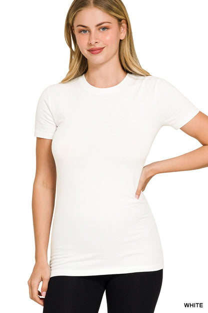 Zenana BASIC CREW NECK SHORT SLEEVE TEE