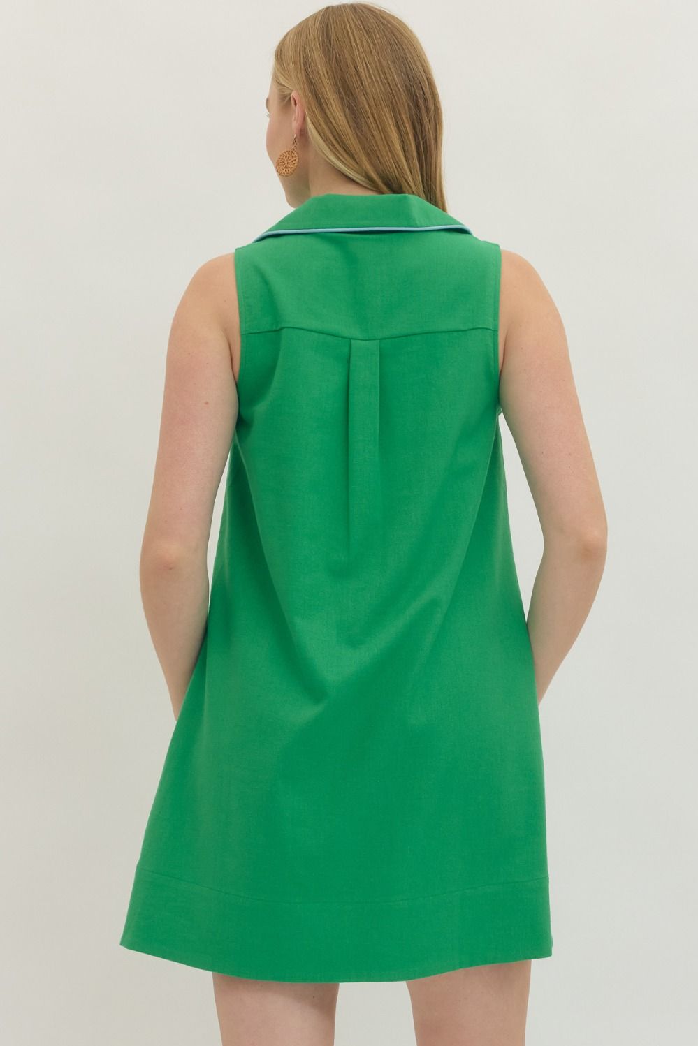 Entro Solid sleeveless mini dress.