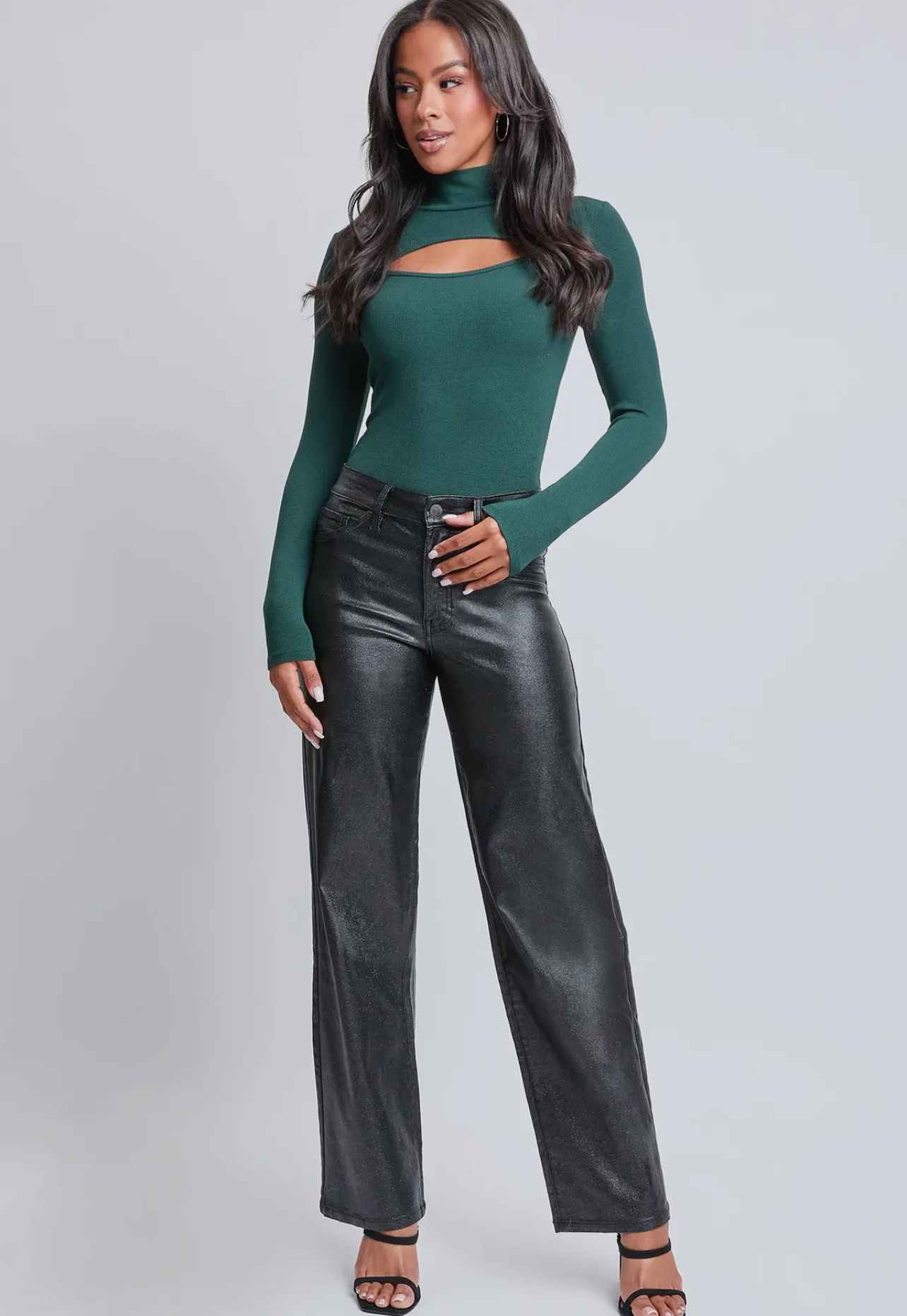 Hyperstretch Straight Leg Metallic Pants