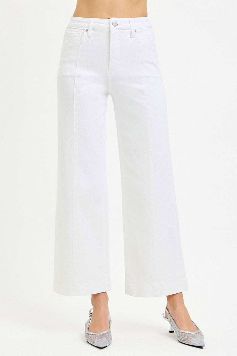 Risen Tummy Control Crop Wide Jeans