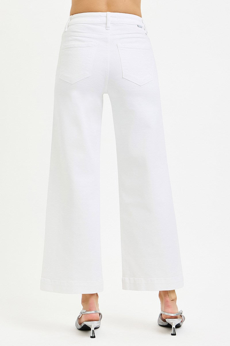 Risen Tummy Control Crop Wide Jeans