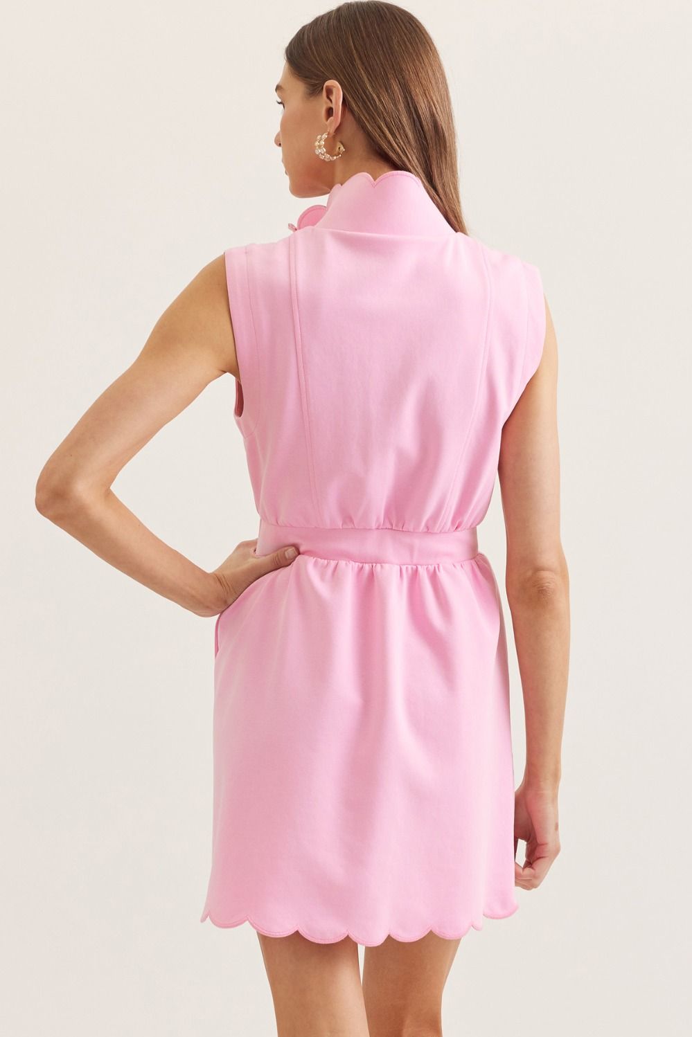 Entro Solid sleeveless mini dress.