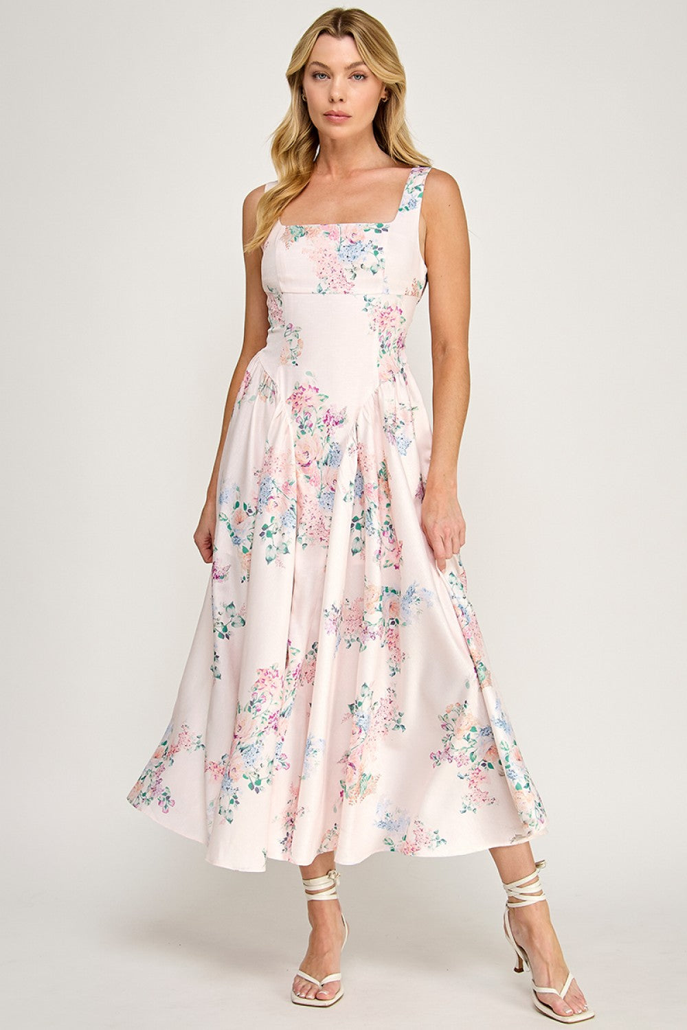 POPLIN SLEEVELESS MAXI DRESS