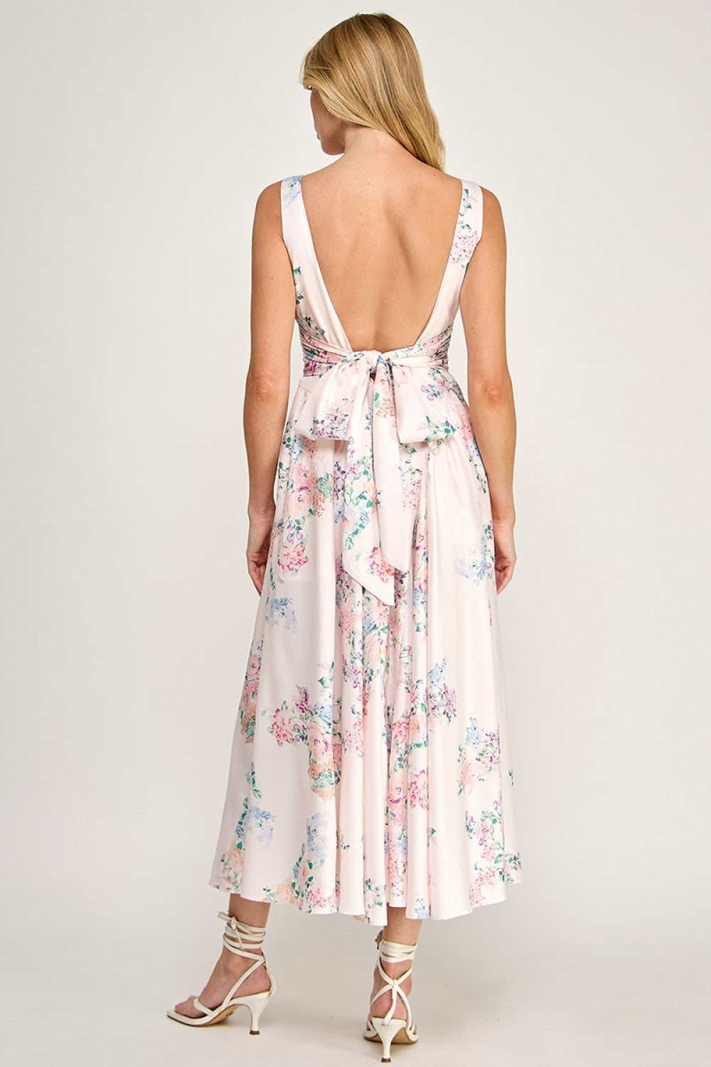 POPLIN SLEEVELESS MAXI DRESS
