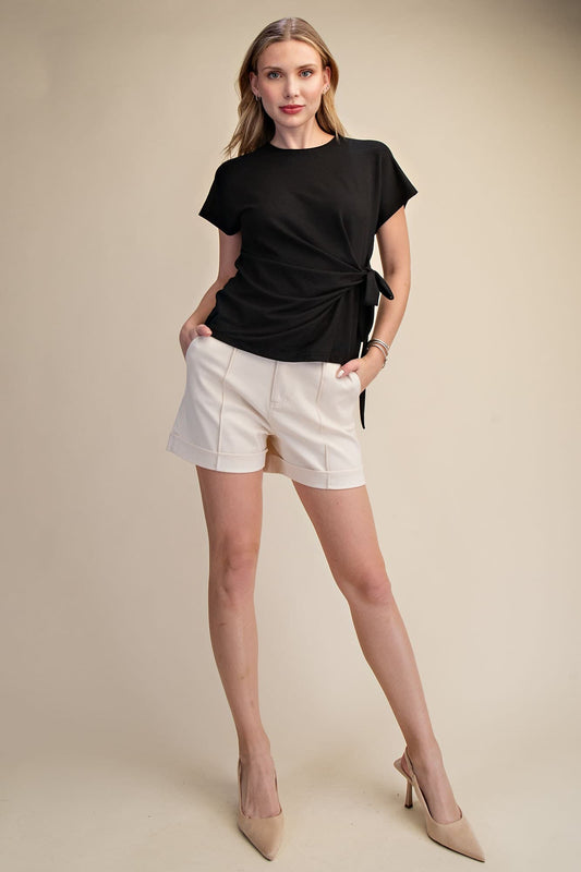 Glam Knotted Tie Light Knit Top