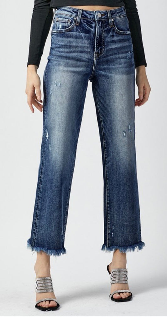 RISEN JEANS HIGH RISE STRAIGHT JEANS