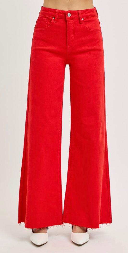 HIGH RISE WIDE LEG PALAZZO JEANS