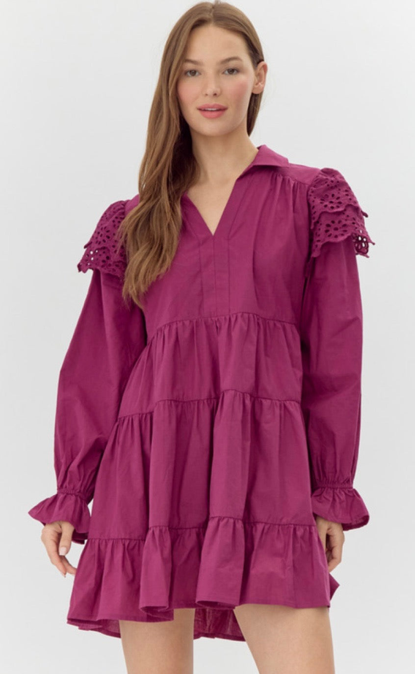 Ruffle Magenta Dress