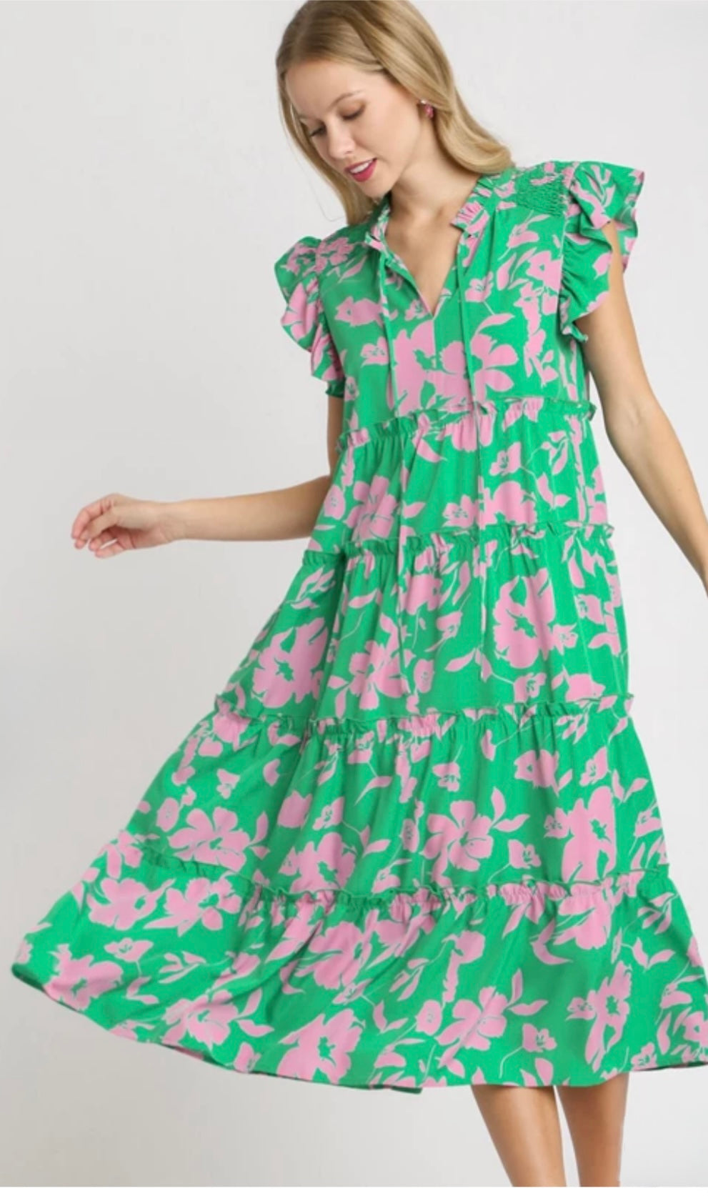 Umegee Floral Midi Dress Long