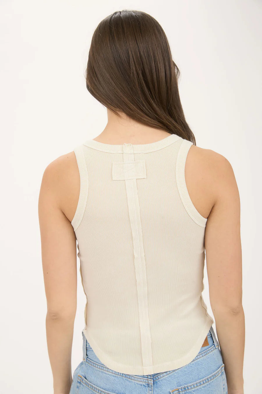 Blu Pepper Washed Raw Edge Top
