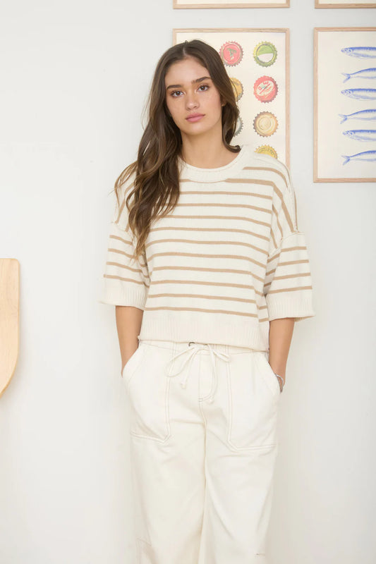 Blu Pepper Striped Pattern Sweater
