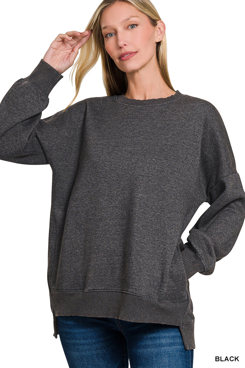 Acid Wash Fleece Pullover