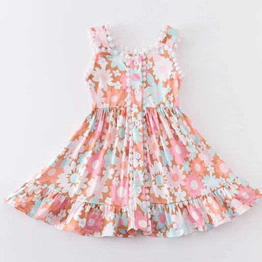 Phoebe Orange Floral Dress