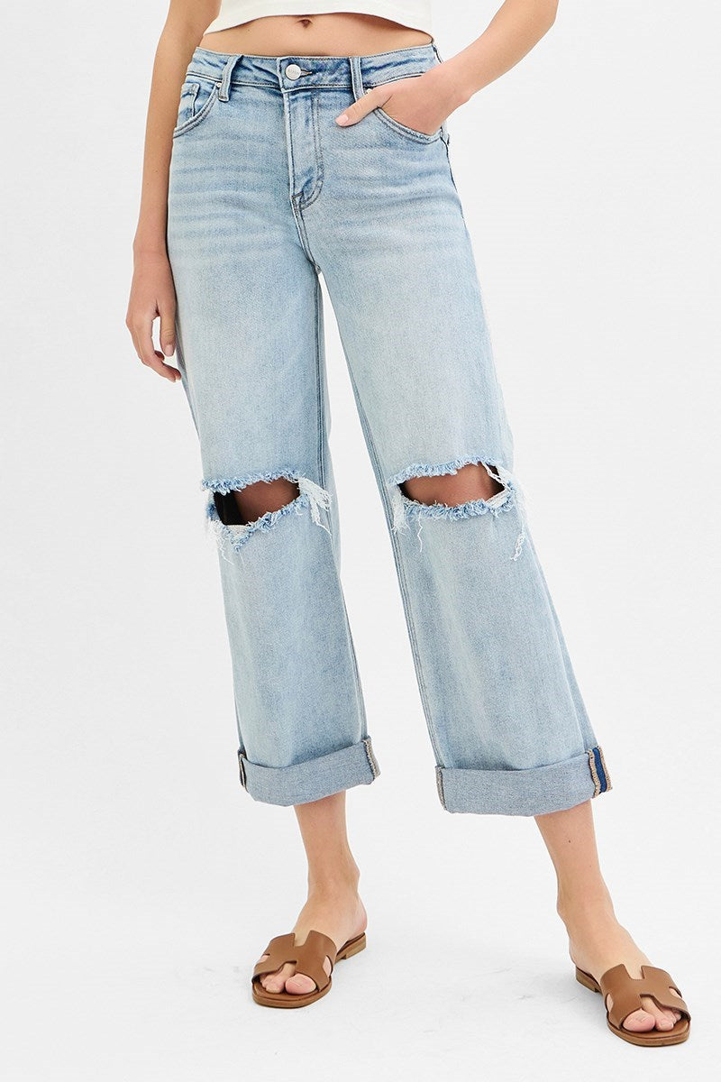 Mid Rise Fit Boyfriend Jean