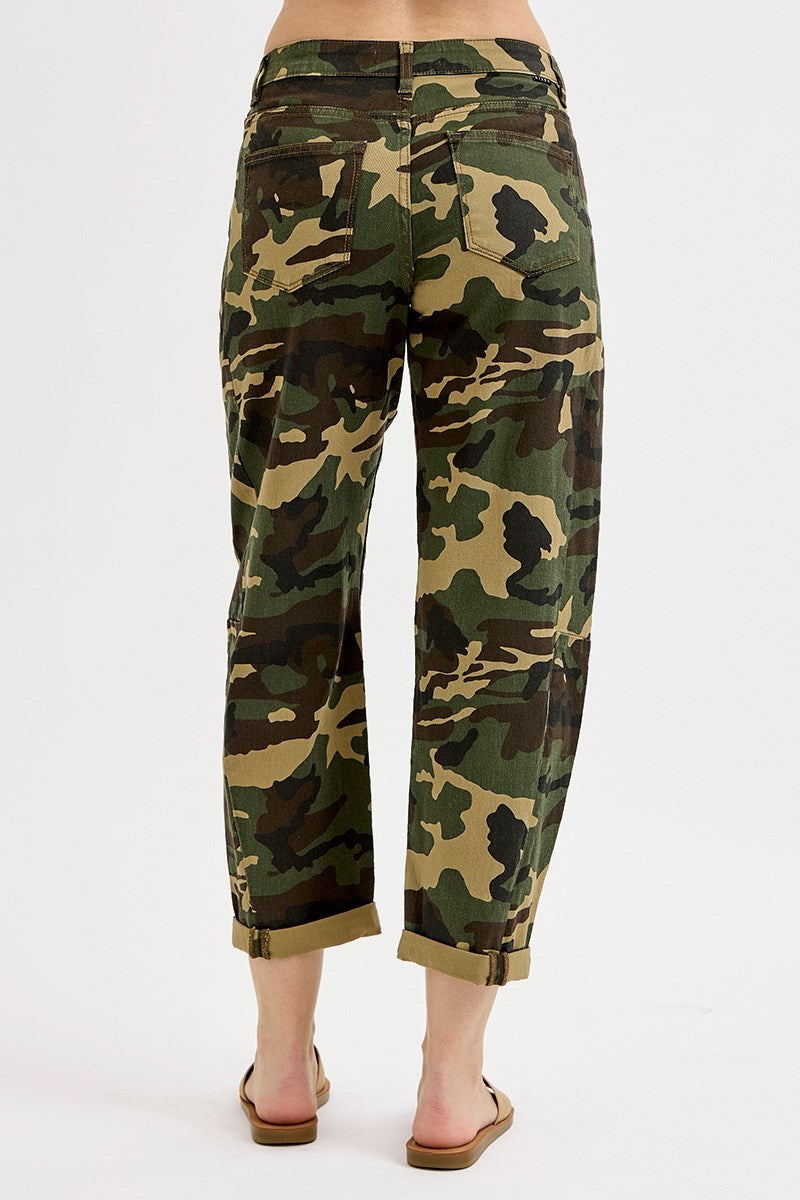 High Rise Barrel Roll Up Pants