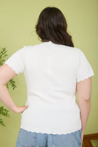 Blu Pepper Round Neckline Button Down Top