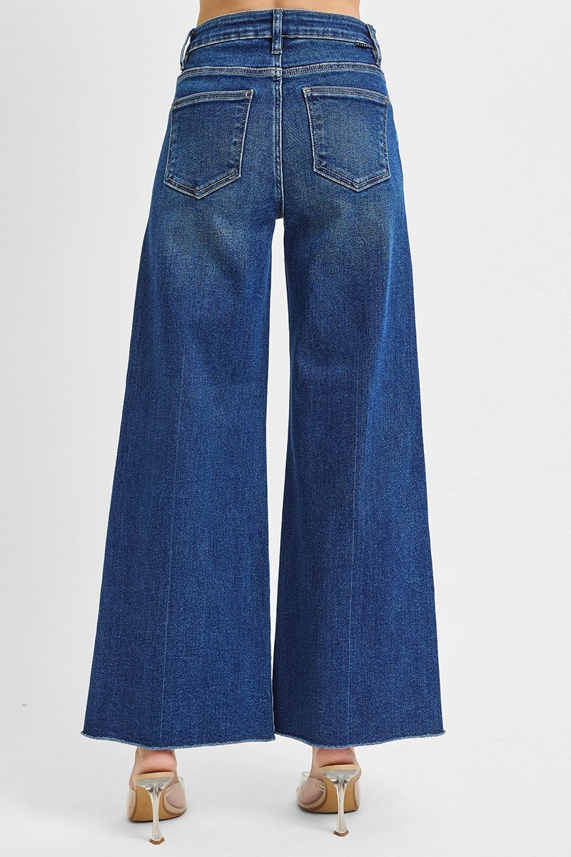 High Rise Anke Wide Jeans