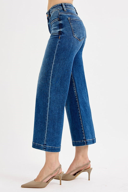 Mid Rise Crop Wide With Patch Pockets