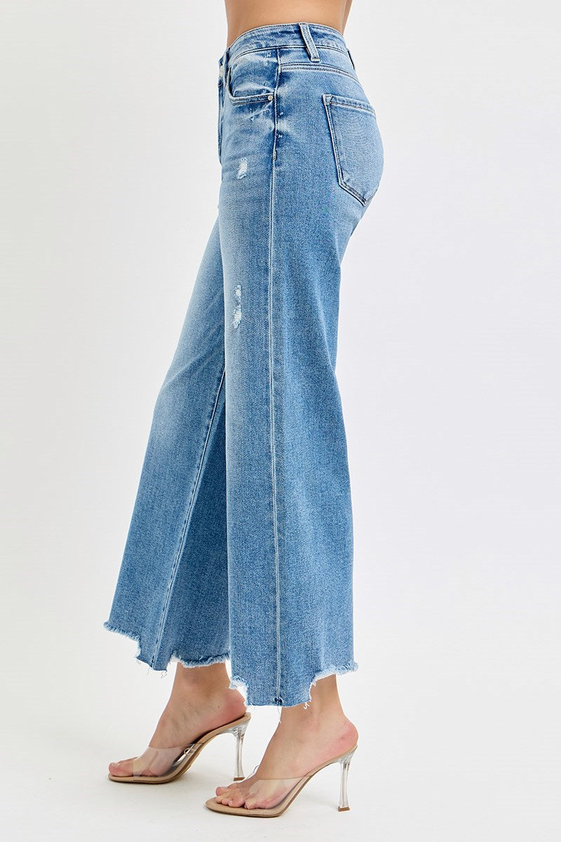 High Rise Crop Wide Leg Medium Jeans