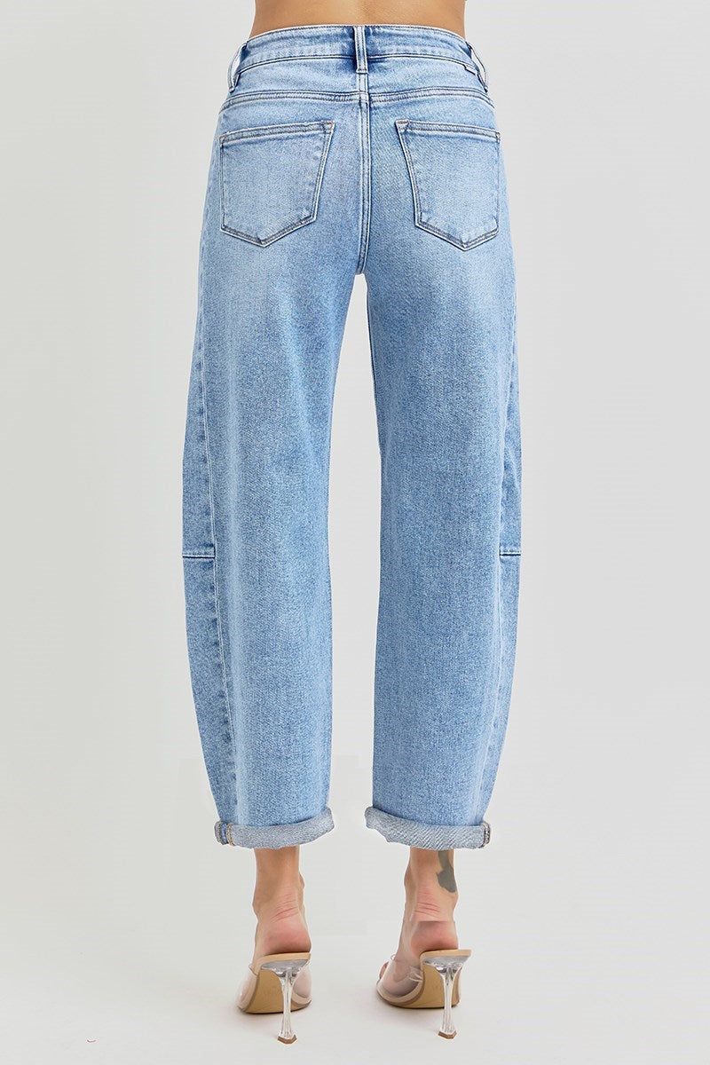 High Rise Barrel Jeans