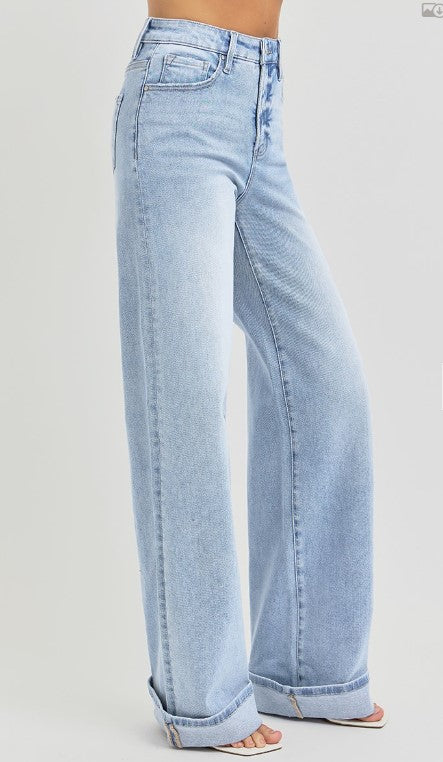 BB - TC-HIGH RISE-WIDE-CUFFED JEANS