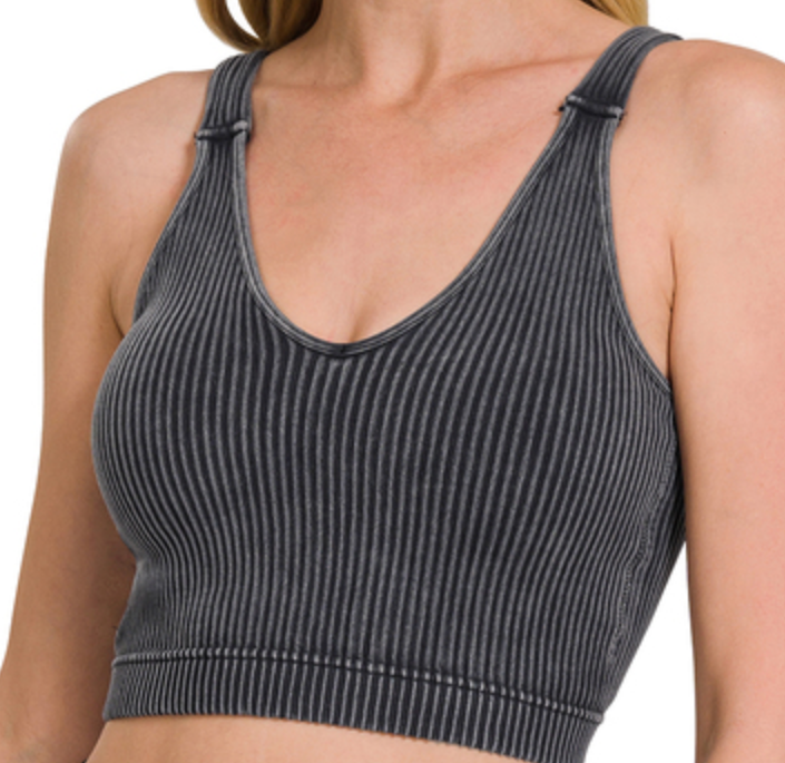 Zenana Ribbed Thin Strap Tank