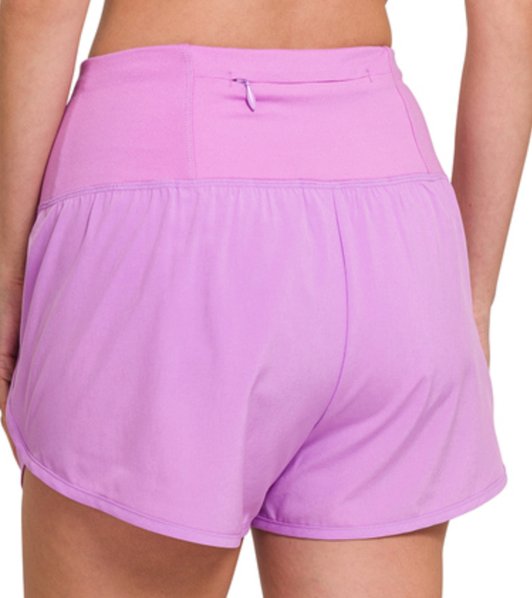 Zenana Running Shorts Zipper