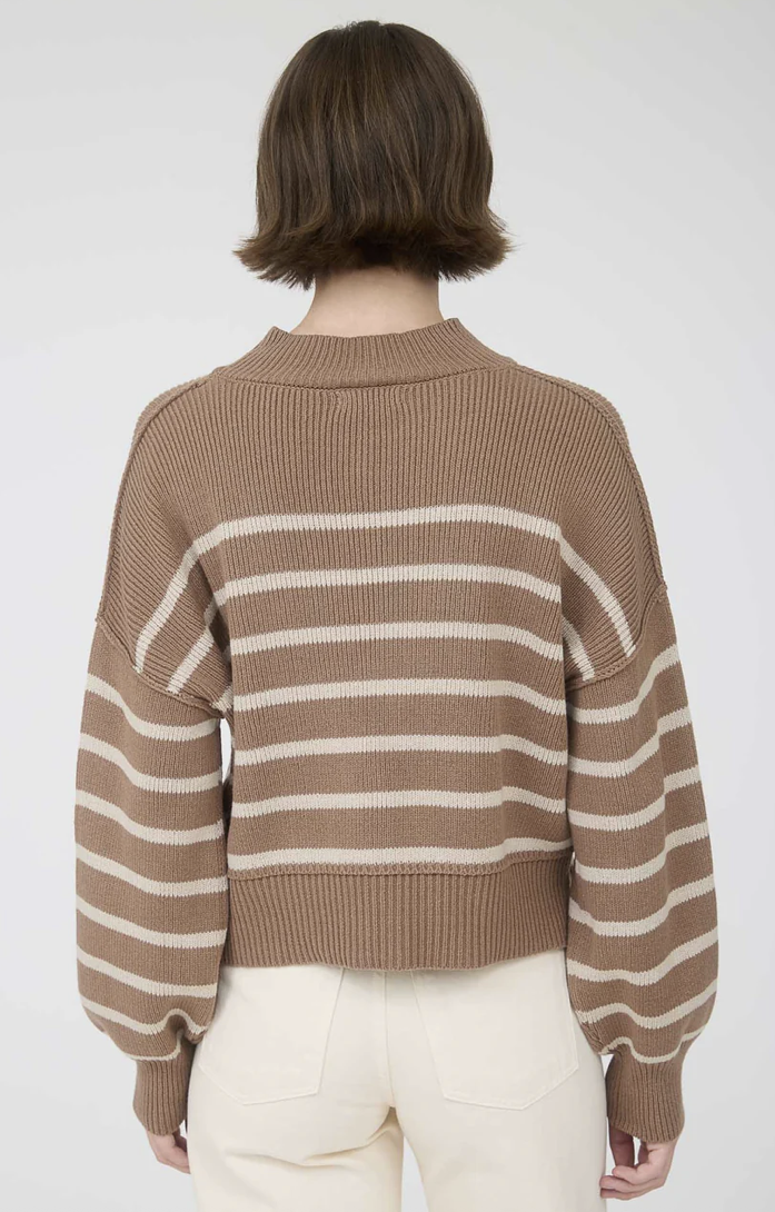 Stripe mock neck sweater