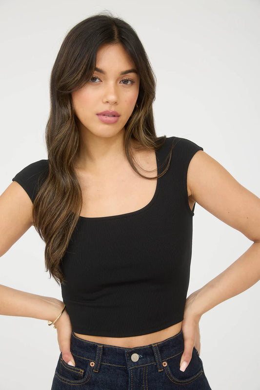 Back Tie Short Sleeve Sweater