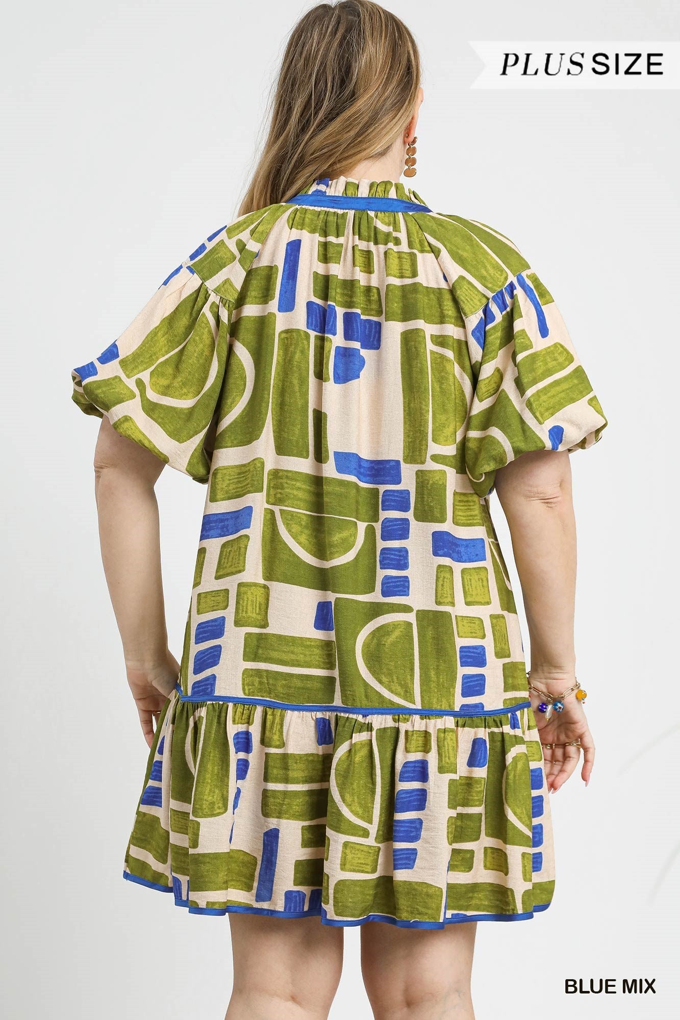 Bubble Sleeve Frill Dress