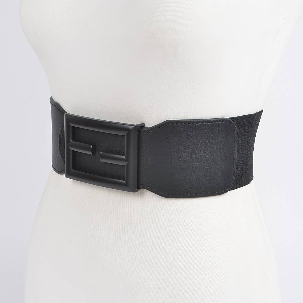 Colored Buckle Plus Size Elastic Belt