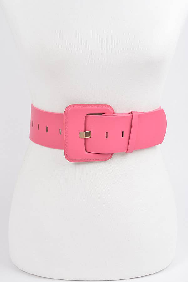 Faux Leather Wide Belt