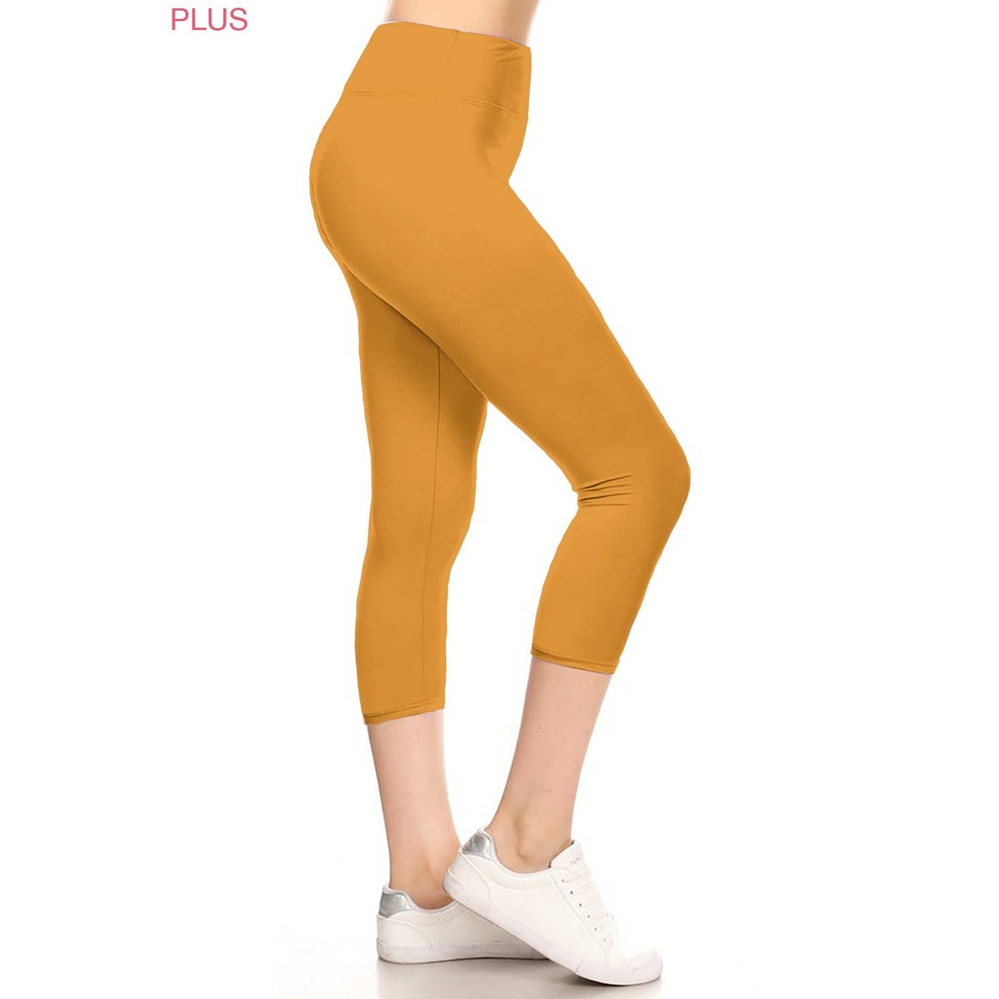 Extra Plus Size 3" Yoga Band High Waist Solid Leggings