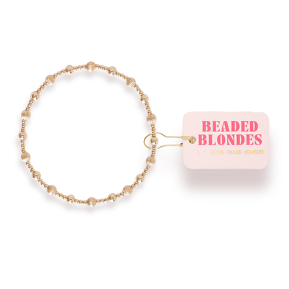 Palmer Fluted Bracelet: Standard 6.75 Inch | Beaded Blondes