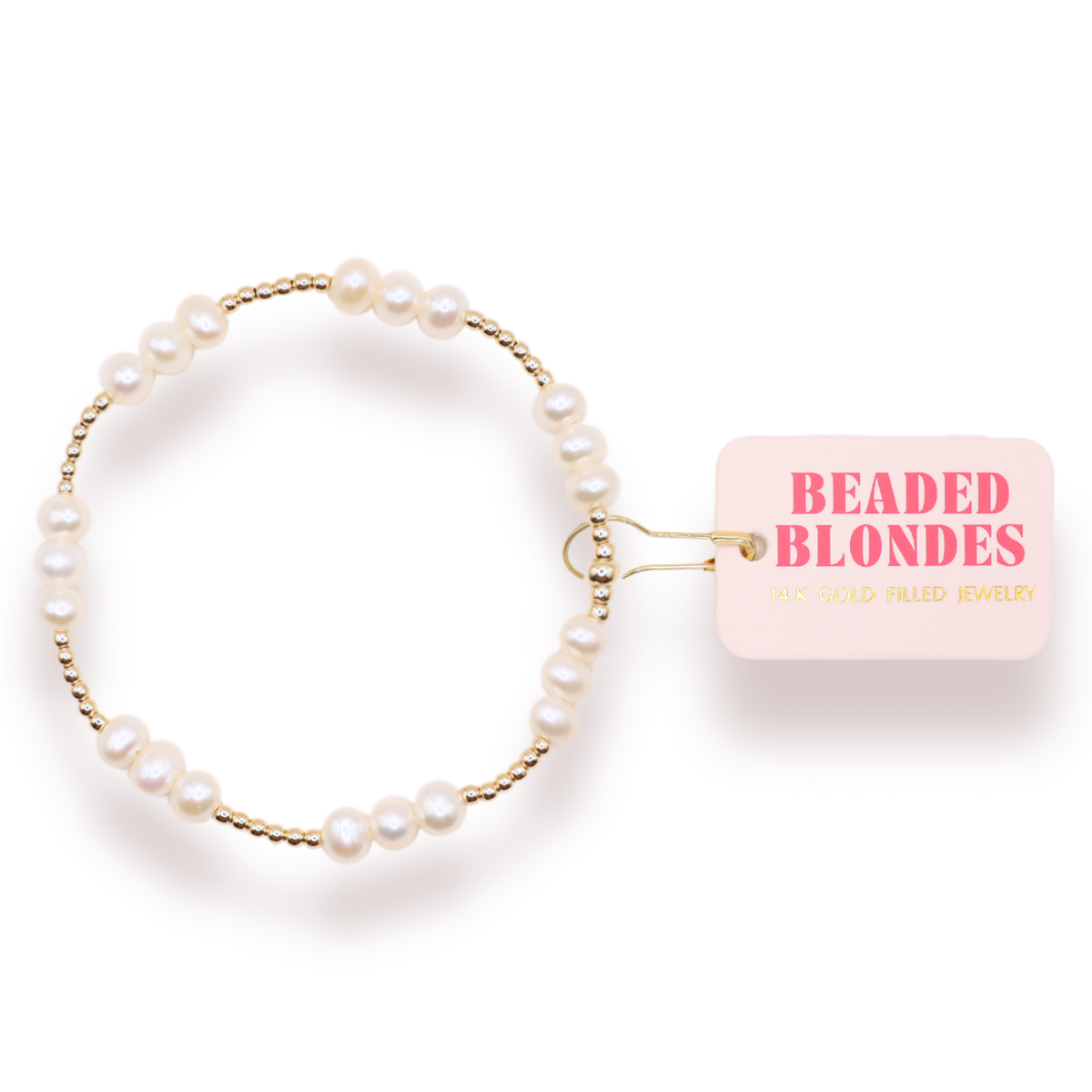 ILY Coastal Pearl Bracelet in Gold: Standard 6.75 inch | Beaded Blondes