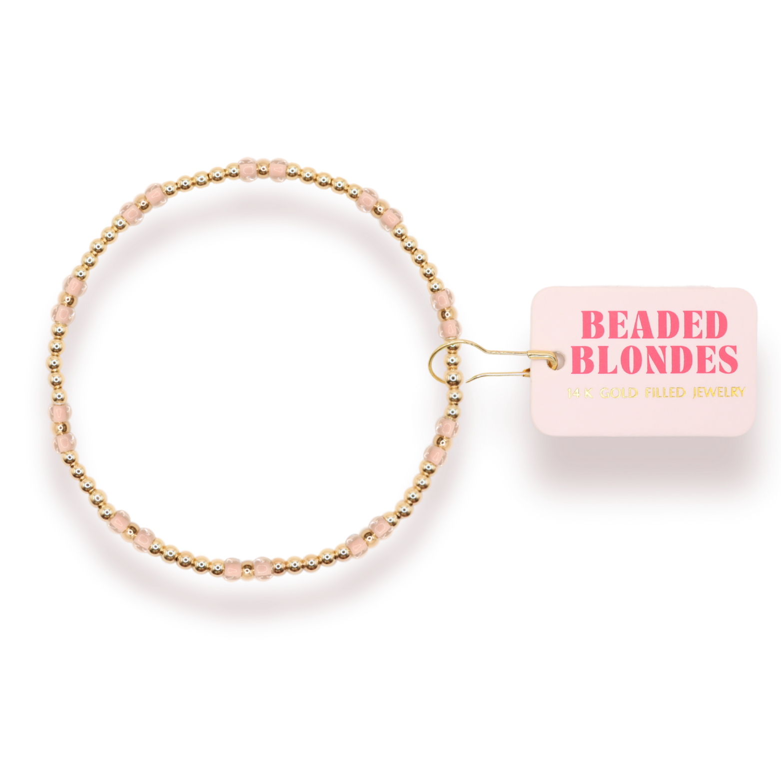 Light Pink Hazel Bracelet: Standard 6.75 inch | Beaded Blondes