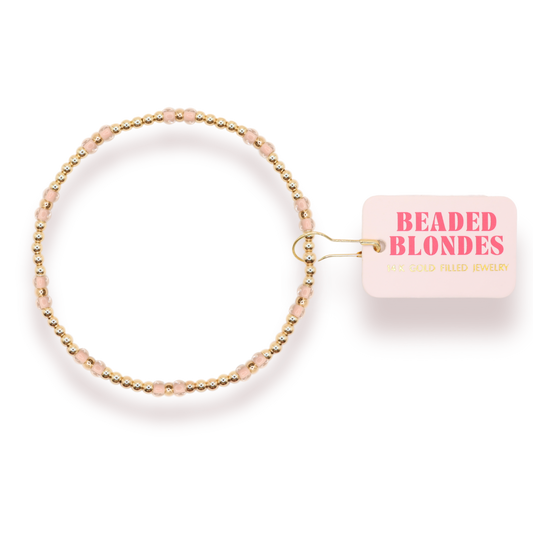 Light Pink Hazel Bracelet: Standard 6.75 inch | Beaded Blondes