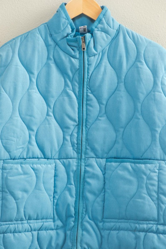 Quilted Jacket With Drawstring Hem