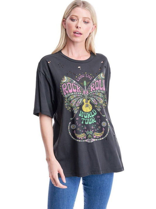 ROCK N ROLL BUTTERFLY TEE