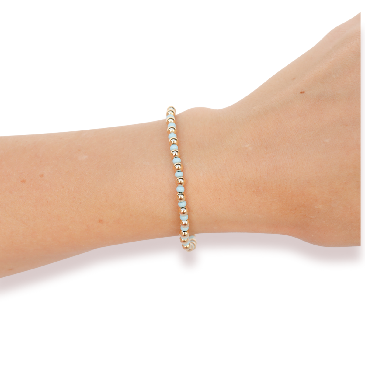 Demi Bracelet in Pastel Blue: Standard 6.75 inch | Beaded Blondes