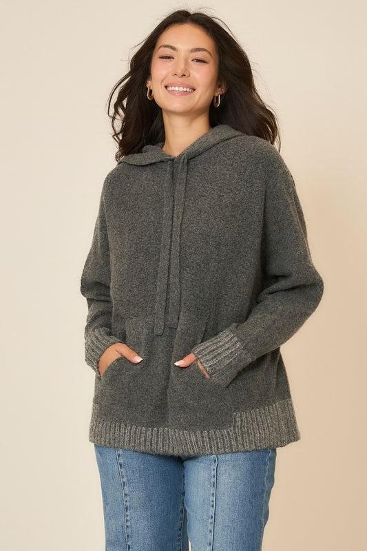 Ultra Soft Knit Pullover Hoodie Sweater