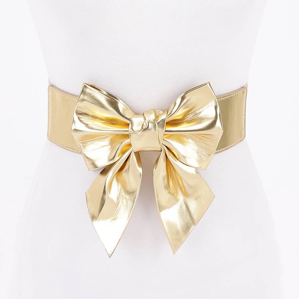 Faux Leather Ribbon Elastic Belt