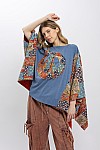 Peace Sign Poncho Sleeve Top