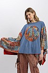 Peace Sign Poncho Sleeve Top