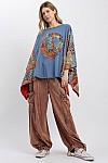 Peace Sign Poncho Sleeve Top