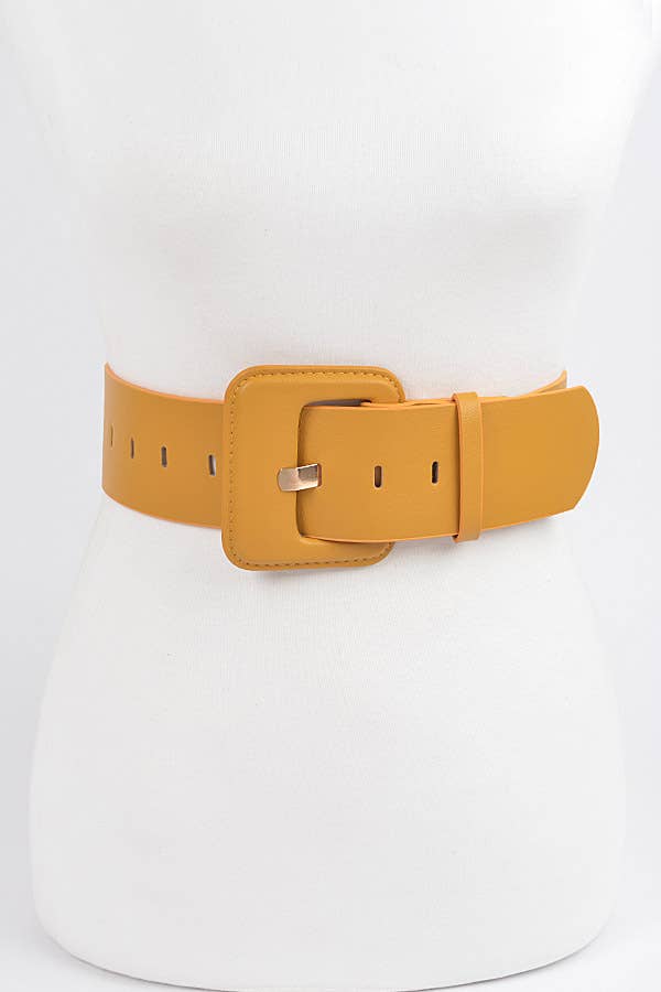 Faux Leather Wide Belt