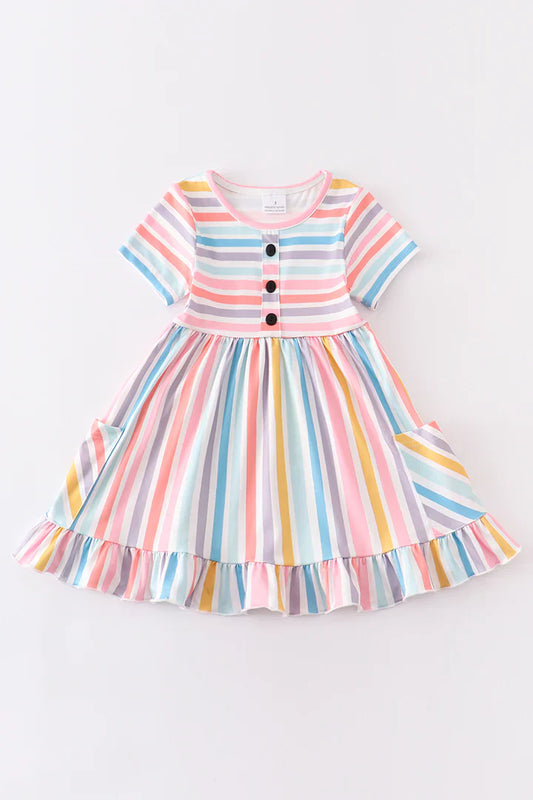 Cora Candy Stripe Dress with Pockets