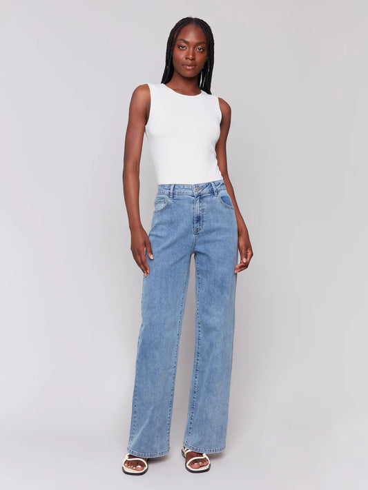 BB - Chloe Wide Leg Jeans-Medium Blue