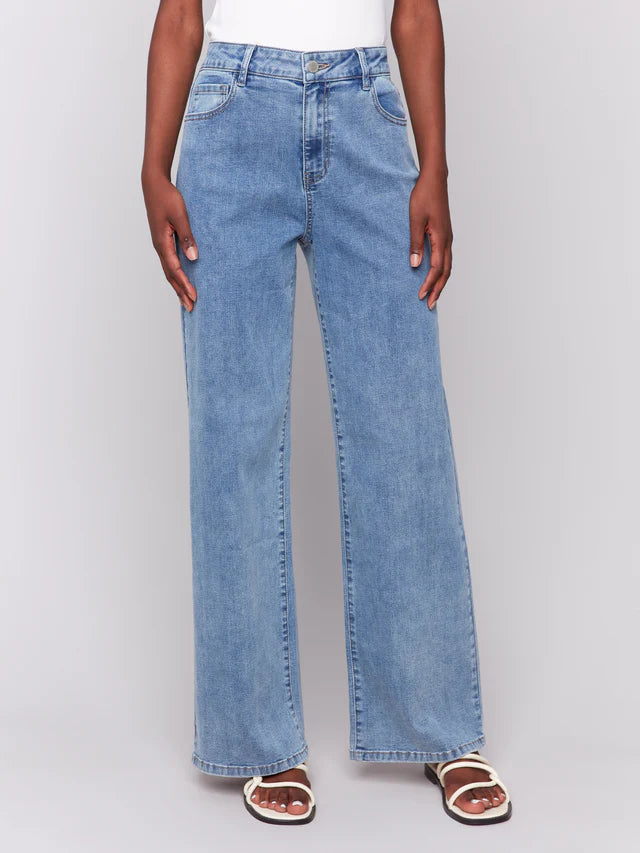 BB - Chloe Wide Leg Jeans-Medium Blue