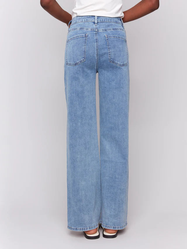 BB - Chloe Wide Leg Jeans-Medium Blue